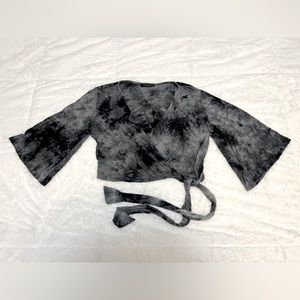 Final Touch Tie Dye Wrap Crop Top
